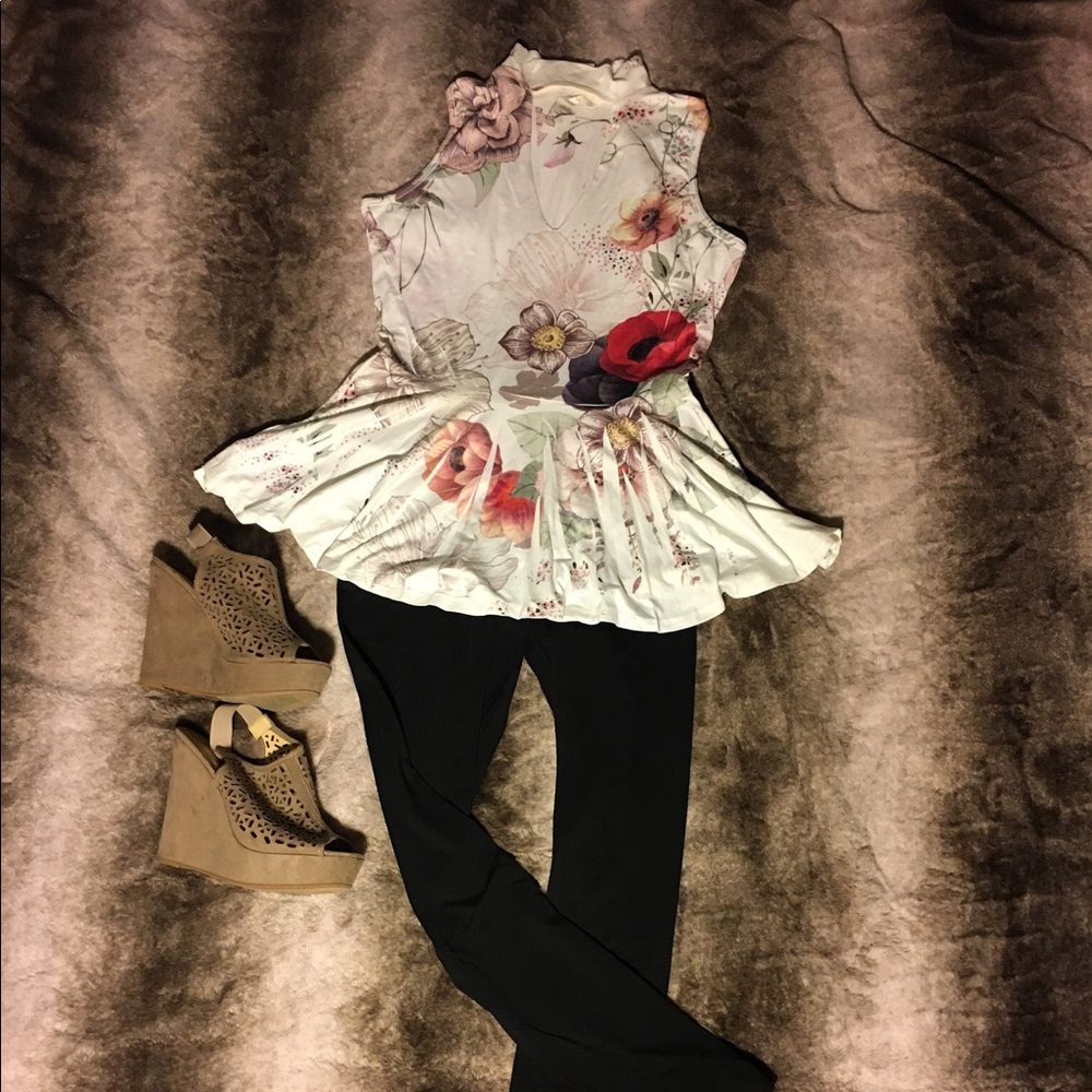 Peplum Floral Blouse